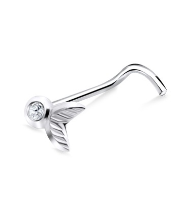 Fishtail Silver Curved Nose Stud NSKB-692